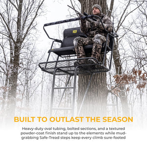 Hawk Big Denali 2 Man Climbing Tree Stand, 18 Foot Deer Hunting Ladderstand