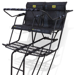 Hawk Big Denali 2 Man Climbing Tree Stand, 18 Foot Deer Hunting Ladderstand