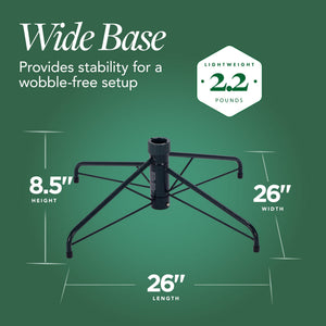 Home Heritage 1-1.5" Artificial Christmas Tree Base Folding Metal Stand, Green