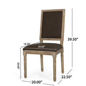 French Country Style Dining Chair with Upholstered Seating and Fluted Legs