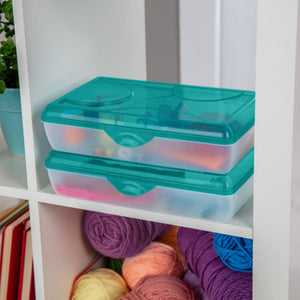 Sterilite 17296W06 Multipurpose Storage Supply Box w/Lid, Molokai Blue (18 Pack) - TRAPSKI