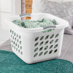 Sterilite Ultra Square Laundry Basket, 1.5 Bushel Clothes Hamper, White, 12 Pack