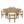 7 Pieces Acacia Wood Outdoor Dining Set with Cream Cushions