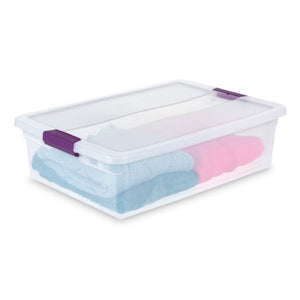Sterilite 32 Quart Clear View Storage Container Tote w/ Latching Lid, (12 Pack)