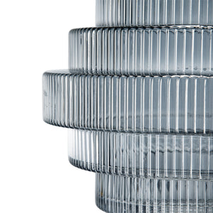 Multi-Tiered Geometric Vase with Smoked Glass Finish