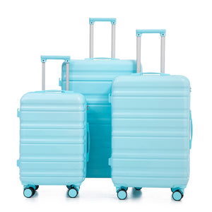HIFINE Tourist 3-Piece ABS Spinner Wheel Luggage Set (Blue)