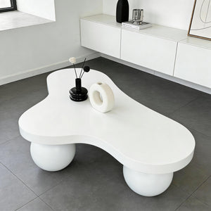 Cloud Shaped Coffee Table With 3 Ball Legs For Living Room