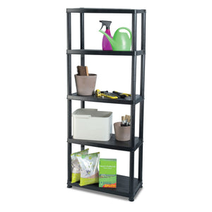 Ram Quality Products Platin 15 inch 5 Tier Plastic Storage Shelves, Black