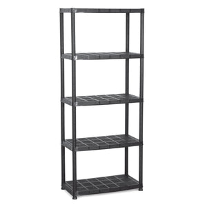 Ram Quality Products Platin 15 inch 5 Tier Plastic Storage Shelves, Black