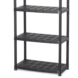 Ram Quality Products Platin 15 inch 5 Tier Plastic Storage Shelves, Black