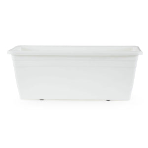 HC Companies Heavy Duty 24 Inch Deck Rail Box Planter with Drainage Holes, White
