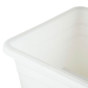 HC Companies Heavy Duty 24 Inch Deck Rail Box Planter with Drainage Holes, White