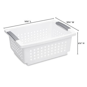 Sterilite Medium Sized Stackable Storage & Organization Basket, White (30 Pack)