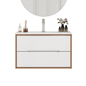32-Inch Wall-Mounted Bathroom Vanity With Sink Combo