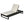Black Acacia Wood Chaise Lounge with 1.57-Inch Cushions