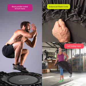 JumpSport 230F Folding Fitness Rebounder Trampoline for In Home Cardio Fitness