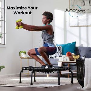 JumpSport 250 Workout Rebounder for Adults, 39" Mini Fitness Trampoline, Black