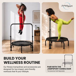 JumpSport 250 Workout Rebounder for Adults, 39" Mini Fitness Trampoline, Black