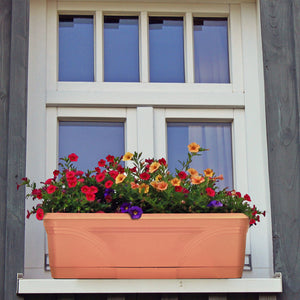 Southern Patio 36 Inch Medallion Hanging Garden Box Planter, Terracotta (2 Pack)