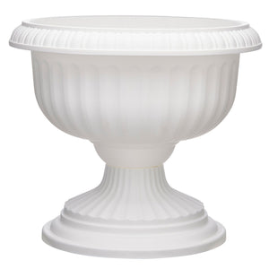 Southern Patio Dynamic Outdoor 18" Resin Grecian Urn Planter Pot, White (2 Pack)