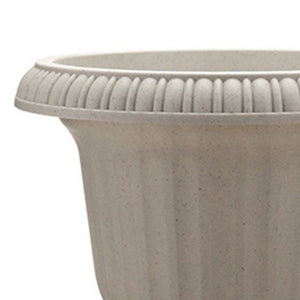 Southern Patio (2 Pack) 14" Outdoor Lightweight Resin Utopian Urn Planter, Stone