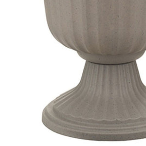 Southern Patio (2 Pack) 14" Outdoor Lightweight Resin Utopian Urn Planter, Stone