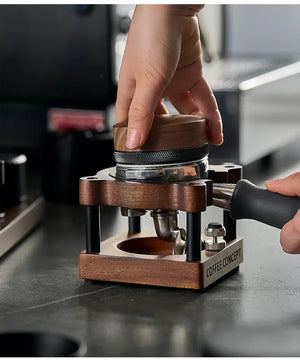Cute Bear Espresso Tamper Set with Walnut Stand - Gift for Coffee Lovers Under $29