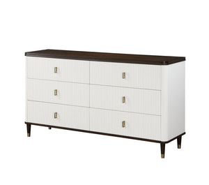 Carena Dresser with Jewelry Tray - White / Walnut