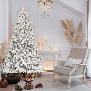 5FT Flocked Christmas Tree with 300 UL Lights