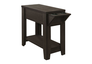 Accent Side Table with Storage and Built-In Lamp
