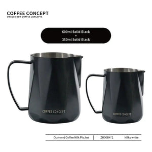 Best Geometric Milk Pitcher for Latte Art - Diamond Faceted 350ml/600ml
