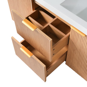 Modern Wall Mounted Bathroom Vanity, Soft Close Doors