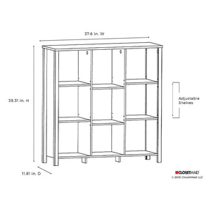ClosetMaid Freestanding Premium 9-Cube Storage Organizer Bench, Weathered Oak