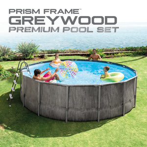 Intex Greywood Prism Frame 15'x48" Round Above Ground Outdoor Swimming Pool Set