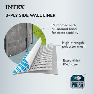 Intex Greywood Prism Frame 18'x48" Round Above Ground Outdoor Swimming Pool Set