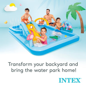 Intex 96" x 78" x 28" Inflatable Jungle Adventure Play Center Spray Kiddie Pool