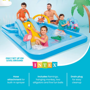 Intex 96" x 78" x 28" Inflatable Jungle Adventure Play Center Spray Kiddie Pool