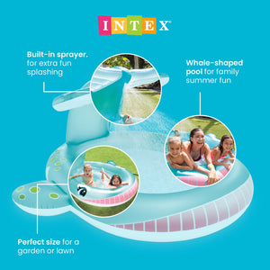 Intex 57440EP 79" x 77" x 36" Inflatable Whale Spray Kiddie Pool for Kids 2+