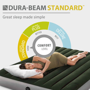 Intex Dura-Beam Standard Series Downy Airbed with Built-In Foot Pump, Twin Size