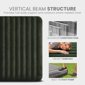 Intex Dura-Beam Standard Series Downy Airbed with Built-In Foot Pump, Twin Size