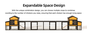119.5" Outdoor Wooden Chicken Coop with Run