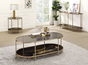 Fiorella Marble Print Glass Table