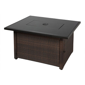 Endless Summer 44 Inch Rectangular Outdoor Gas Fire Table Pit with 40,000 BTU