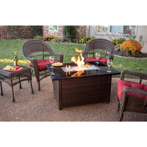 Endless Summer 44 Inch Rectangular Outdoor Gas Fire Table Pit with 40,000 BTU