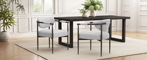 Modern Dining Chairs Set of 2 with Bronze Iron Frame