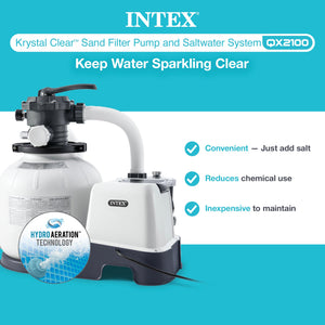Intex 26675EG 1600 GPH Krystal Clear Pool Saltwater System and Sand Filter Pump