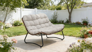 Patio Loveseat Sofa with Luxury Thick Cushion