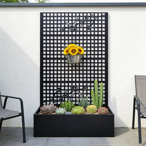 Metal Planter Box with Trellis 70.9in H x 43.3in W x 15.8in D