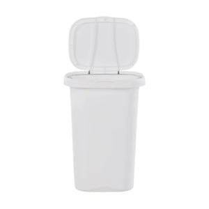Rubbermaid 13 Gallon Rectangular Spring-Top Lid Wastebasket Trash Can, White
