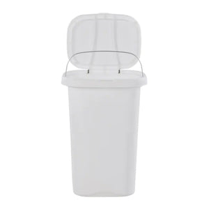 Rubbermaid 13 Gallon Rectangular Spring-Top Lid Wastebasket Trash Can, White